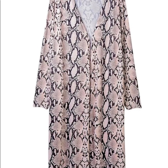 New.! Open Kimono XL Snake Skin Print Pink Black - Picture 2 of 8